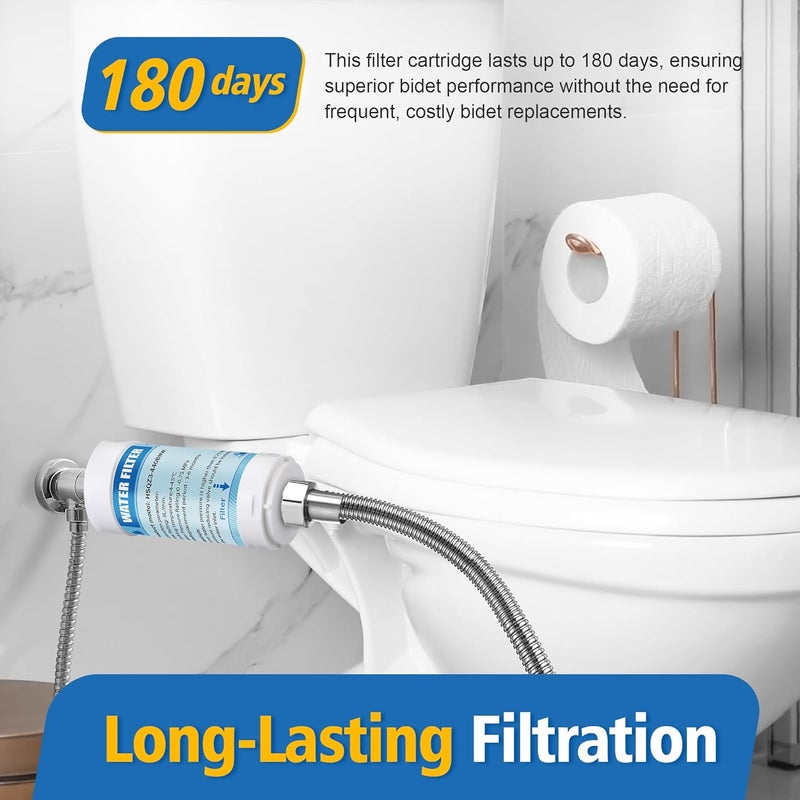 Anglechic 2 Pack Bidet Water Filter and Adapter for Electric Bidet Toilet Seats, Reduce Mineral Deposits & Soften Hard Water, Essential Protection for Smart Toilet, Compatible with 1/2", 3/8", 1/4" Hoses - Image 5